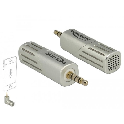 DeLock 65893, Smartphone/Tablet, 3.5mm 4 Pin Stereo Jack 90°, Silver