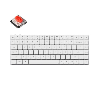 Keychron K3 Pro White QMK/VIA Hot-Swappable Gateron Low Profile Red Switch, RGB Backlight