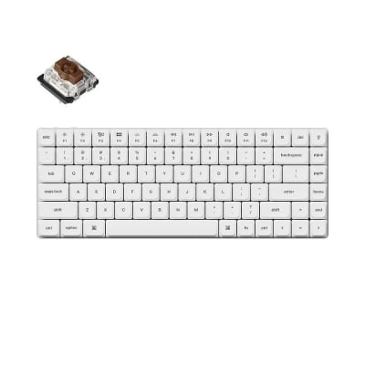 Keychron K3 Pro White QMK/VIA Hot-Swappable Gateron Low Profile Brown Switch, RGB Backlight