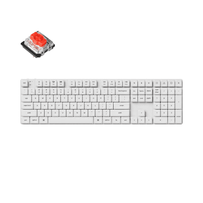 Keychron K5 Pro White QMK/VIA Full-Size Low-Profile Gateron Red Switches RGB Backlight
