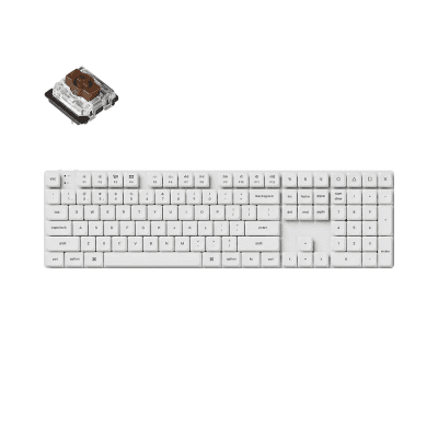 Keychron K5 Pro White QMK/VIA Full-Size Low-Profile Gateron Brown Switches RGB Backlight