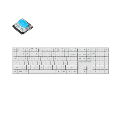 Keychron K5 Pro White QMK/VIA Full-Size Hot-Swappable Low-Profile Gateron Blue Switches RGB Backlight