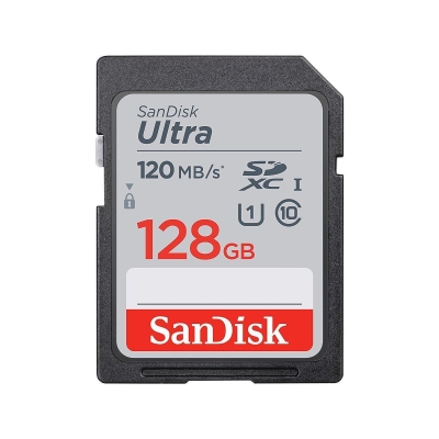 SANDISK Ultra SDXC, 128GB, Class 10, U1, 120 Mb/s