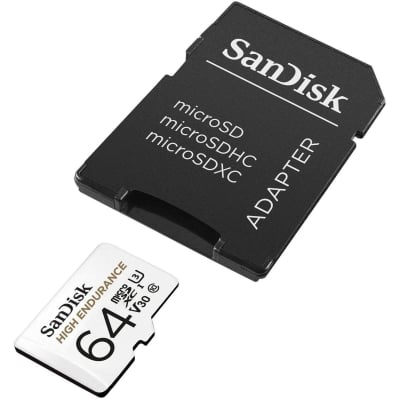 SANDISK High Endurance micro SDHC UHS-I, A1, SD adater, 64GB, Class 10, 100Mb/s