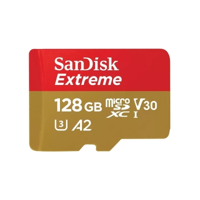 SANDISK Extreme microSDXC, 128GB, Class 10 U3, V30 90 MB/s