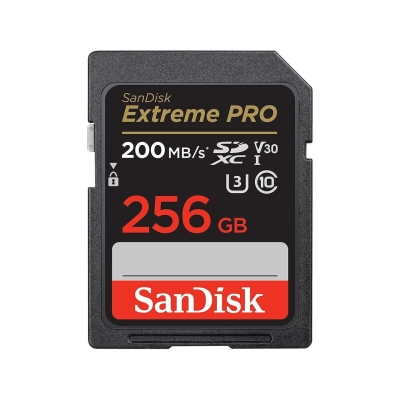 SANDISK Extreme PRO SDHC, 256GB, UHS-1, Class 10, U3, 140 MB/s