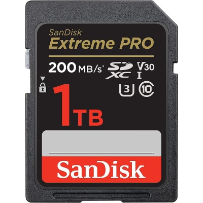 SANDISK Extreme PRO SDHC, 1TB, UHS-1, Class 10, U3, 140 MB/s