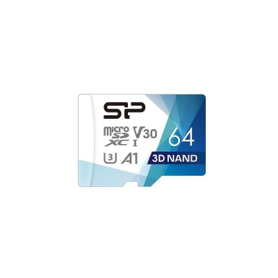 Silicon Power Superior Pro, 64GB, microSDXC, Class 10, SD Adapter