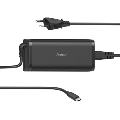 HAMA universal charger, 220V, 5-20V, 92W, USB-C, Power Delivery, Black