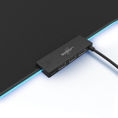 Hama uRage Lethality 450 Illuminated, USB hub, Black gaming mousepad