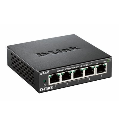 D-Link DES-105/E, 5 port switch 10/100, metal case
