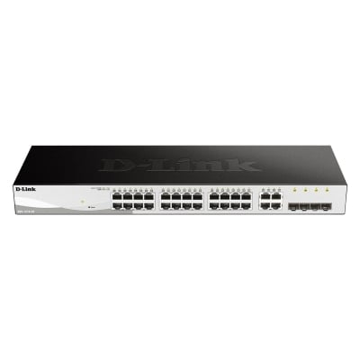 D-Link DGS-1210-28, 28-ports switch 10/100/1000 Gigabit Smart Switch including 4 x 1000Base-T /SFP ports, managed, rack mount