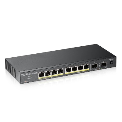 ZYXEL GS1100-10HP, 8-ports switch, Gigabit, PoE, 2xSFP