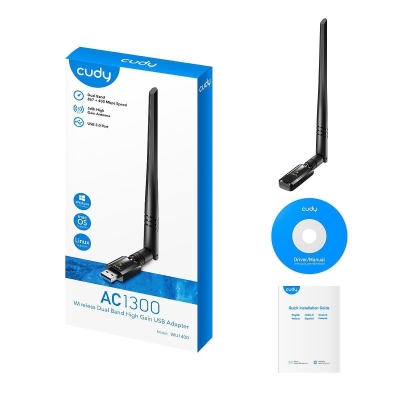 Cudy WU1400, USB 3.0, 2.4/5 Ghz, external antenna, wireless adapter
