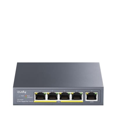 Cudy GS1005P, 5 ports switch, 10/100/100, PoE+ Switch 60W, Uplink port