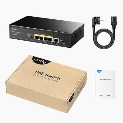 Cudy GS1005PTS1, 5 ports switch, 10/100/1000, PoE+ Switch 120W, 1 SFP Slot