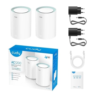 Cudy M1300, 2-броя, AC1200 Dual Band, 2.4/5 GHz, 300 -  867 Mbps, wireless mesh system