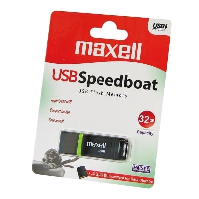 USB drive MAXELL Speedboat, USB 2.0, 32GB, Black