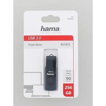 USB drive HAMA Rotate, 256GB, USB 3.0  90 MB/s, Petro blue