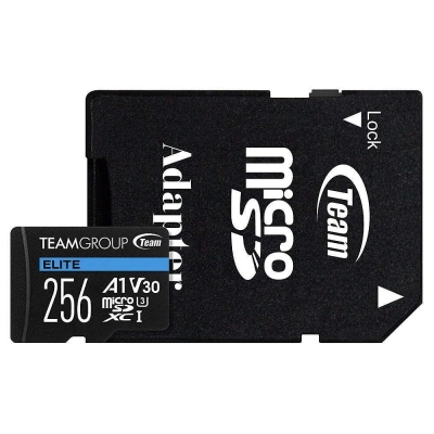 Team Group A1 microSDXC 256GB, UHS-I Class 3, V30 + SD adapter