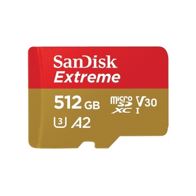 SANDISK Extreme microSDXC, 512GB, Class 10 U3, V30 130 MB/s