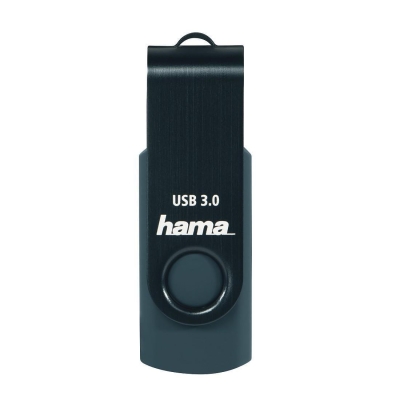 USB drive HAMA Rotate, 64GB, USB 3.0 70 MB/s, Petrol blue