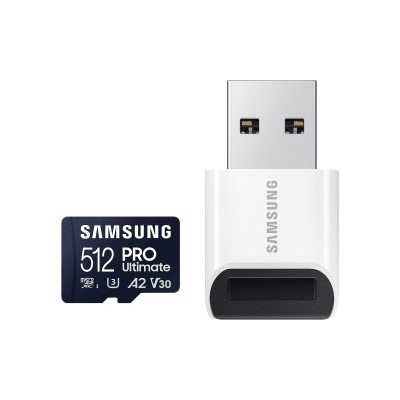 Samsung PRO Ultimate, microSDXC, UHS-I, 512GB, Adapter, USB reader
