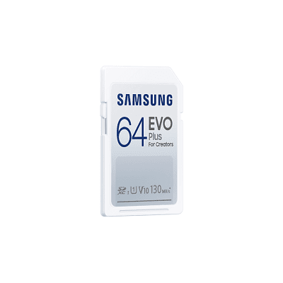 Samsung EVO Plus, SD Card, 64GB, White