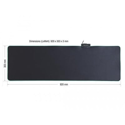 Delock, 920x303x3 mm, RGB, Black mousepad