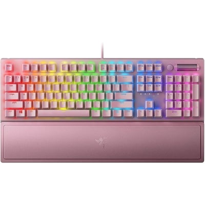BlackWidow V3 (Green Switch), US Layout, Quartz (pink)