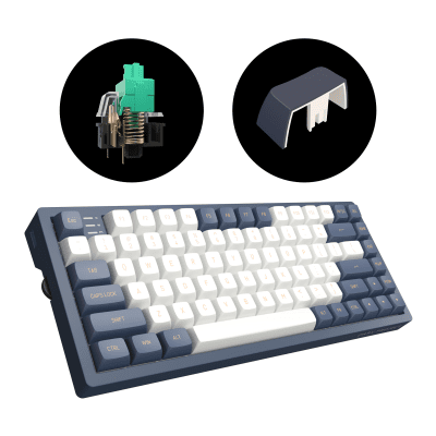 Dark Project KD83A Ivory/Navy Blue RGB 75% - G3MS Sapphire Switches, PBT