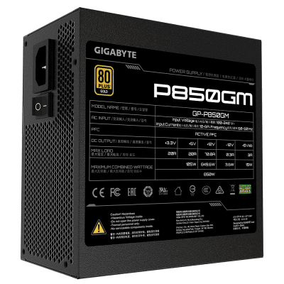 Захраване Gigabyte P850GM, 850W, 80+ GOLD, Modular