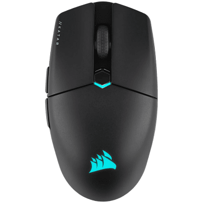Мишка Corsair KATAR Elite, Black, 26000 DPI, Optical, с кабел и безжична WiFi+BT