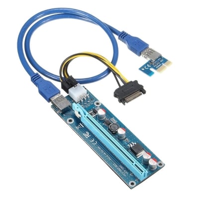 Estillo Riser Card 6 Pin, PCI-Е x 1 to PCI-Е x16, USB 3.0