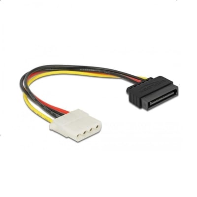 DeLock cable Power SATA 15 pin female to 4 pin female, 20cm