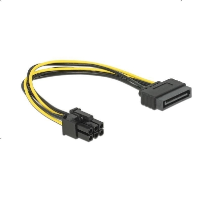 DeLock cable Power SATA 15 pin to 6 pin PCI Express, 20cm