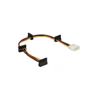 DeLock cable Power Molex 4 Pin  to 4 x SATA 15 Pin, 40cm