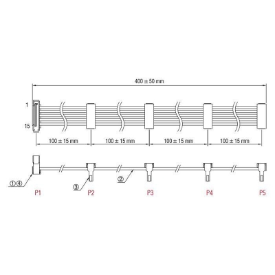 DeLock cable Power SATA to 4 x SATA 15 Pin, 40cm