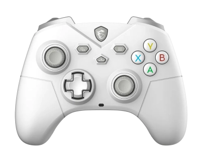 MSI FORCE GC300 WIRELESS WHITE, Wireless, Bluetooth, 2-Level Hall Effect Triggers, Rear Buttons, Haptic Feedback, 600 mAh Battery, 3.5mm Audio Jack