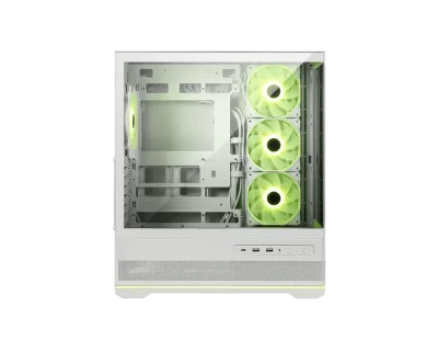 Кутия MSI MAG PANO 110R PZ WHITE, Mid-Tower, ATX/M-ATX/ITX, 4x120mm ARGB Fans included, Mesh Panel, Tempered Glass, White