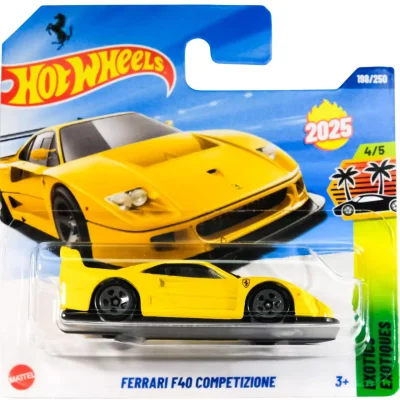 Количка Ferrari F40 Competizione Yellow 1:64 (Hot Wheels)