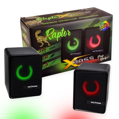Гейминг аудио колони 2.0 ROXPOWER RAPTOR X-BASS с пасивна бас мембрана 