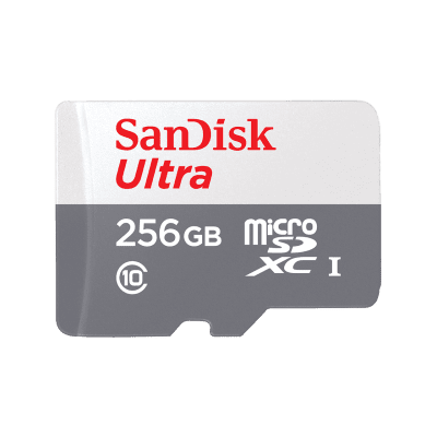 SanDisk Ultra microSDXC 256GB + SD Adapter 100MB/s Class 10 UHS-I- Tablet Packaging