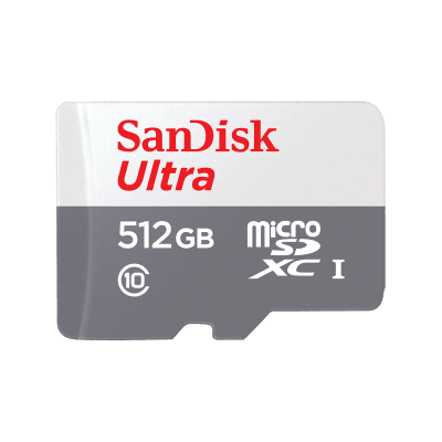 SanDisk Ultra microSDXC 512GB + SD Adapter 100MB/s Class 10 UHS-I- Tablet Packaging