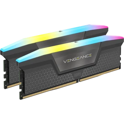 Памет CORSAIR DDR5, 6000MT/s 32GB 2x16GB DIMM, Unbuffered, 36-44-44-96, Std PMIC, AMD EXPO & Intel XMP, VENGEANCE RGB DDR5 Grey Heatspreader, Black PCB, 1.30V
