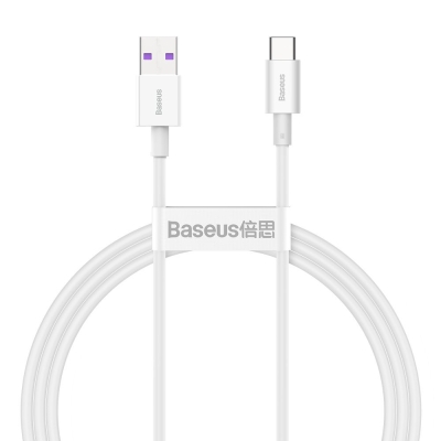 Кабел Baseus Superior CATYS-02 USB към USB-C, 66W, 1м, бял