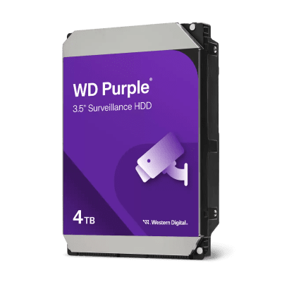 Твърд диск WD Purple 4TB CMR, 3.5'', 128MB, SATA 6Gbps