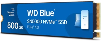 SSD диск WD Blue SN5000 NVMe (M.2 2280, 500GB, PCIe Gen4 16GT/s, up to 4 Lanes)
