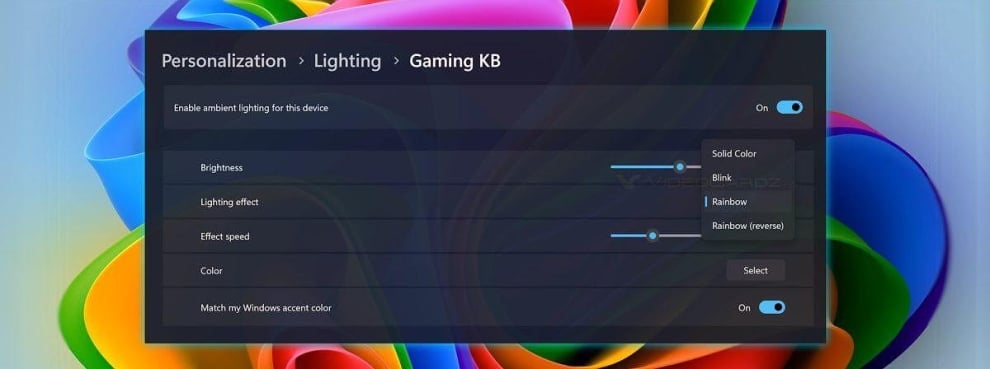 Windows 11 може скоро сам да контролира RGB осветлението