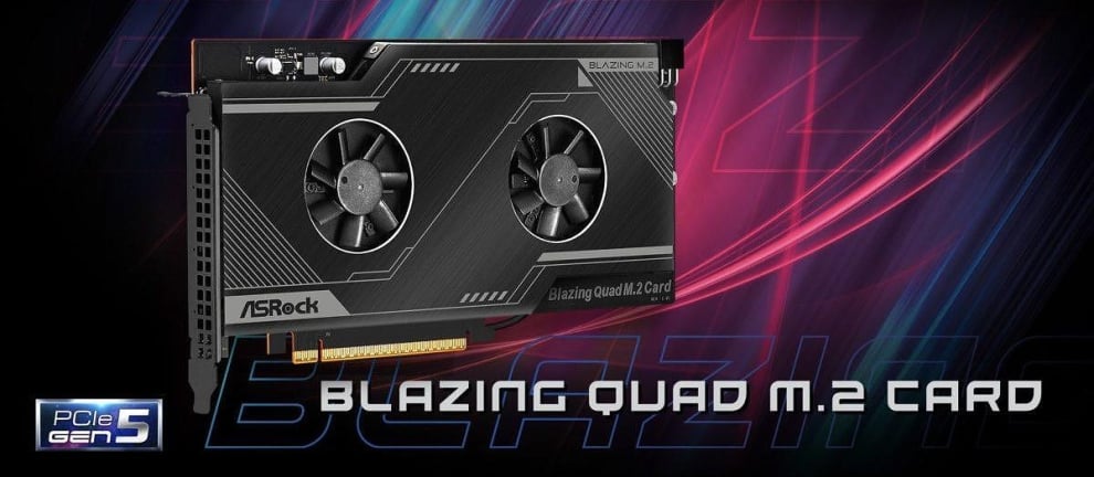 ASRock Blazing Quad M.2 карта за до четири PCIe Gen5 NVMe SSD